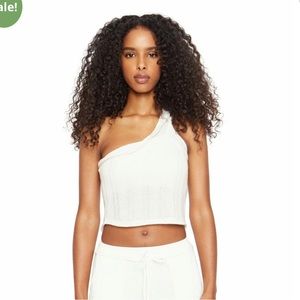 Danielle Guizio Layered Knit One Shoulder Top